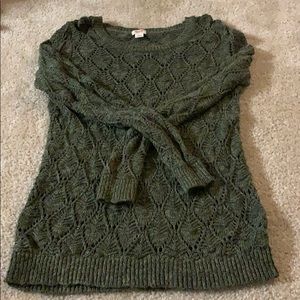 Form fitting Dark Green Knit Sweater